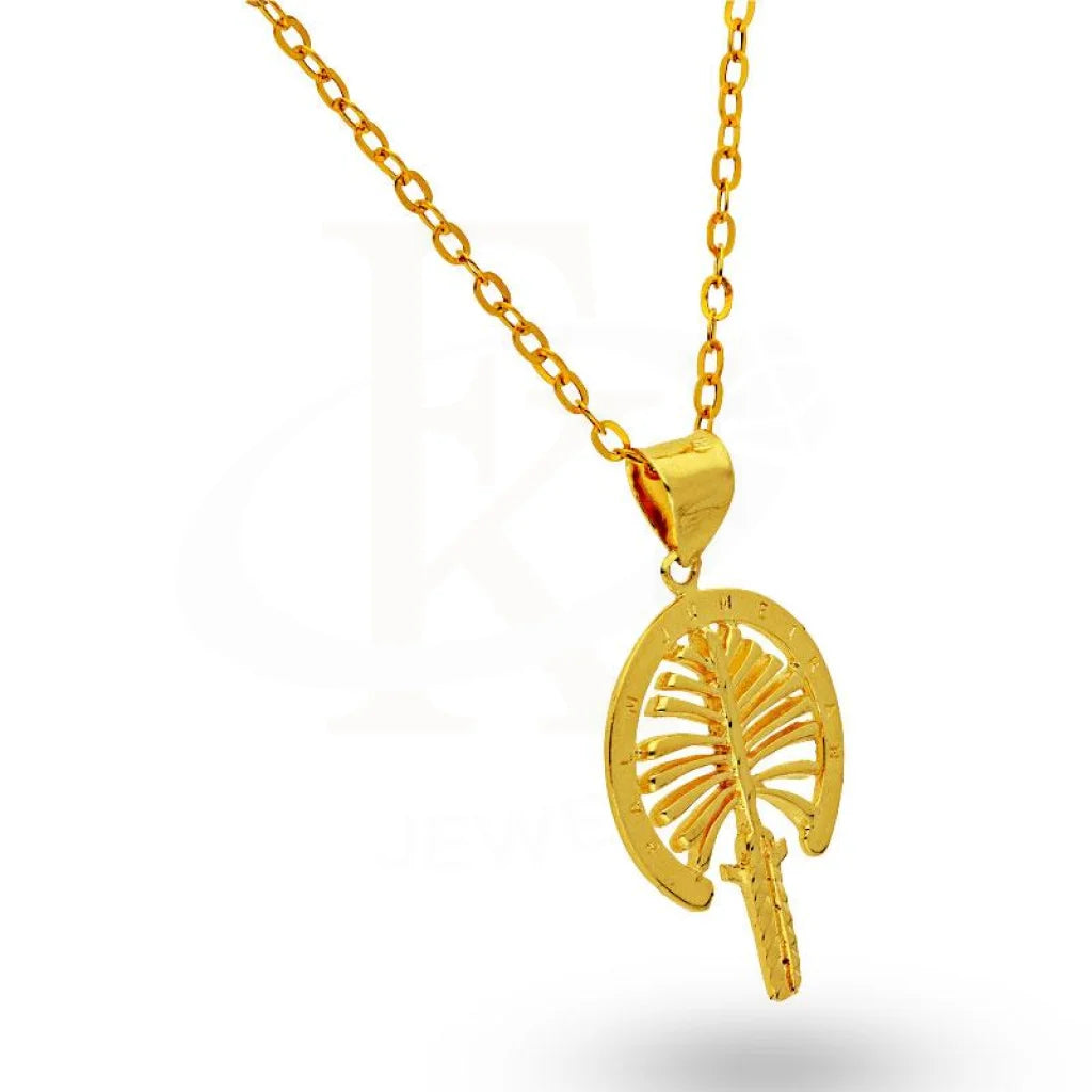 Gold Necklace (Chain With Palm Tree Pendant) 18Kt - Fkjnkl18K2044 Necklaces