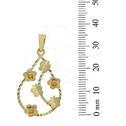 Gold Necklace (Chain With Pear Shaped Flower Pendant) 18Kt - Fkjnkl18K2809 Necklaces