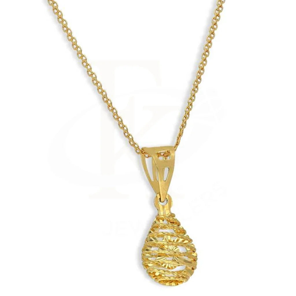 Gold Necklace (Chain With Pear Shaped Pendant) 18Kt - Fkjnkl18K2820 Necklaces