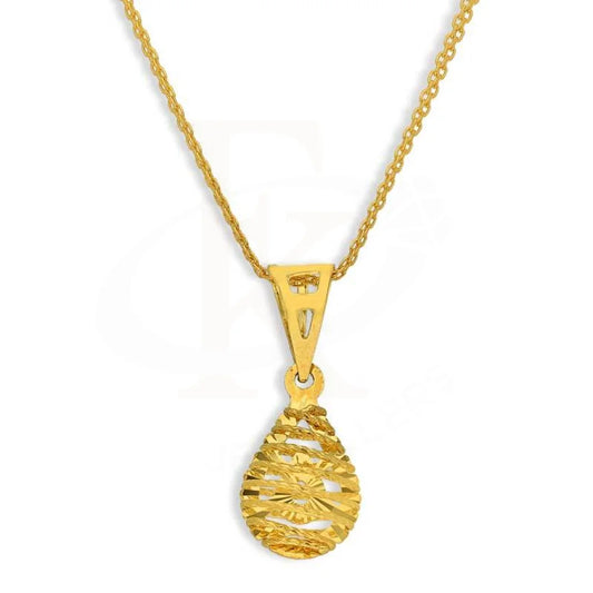 Gold Necklace (Chain With Pear Shaped Pendant) 18Kt - Fkjnkl18K2820 Necklaces