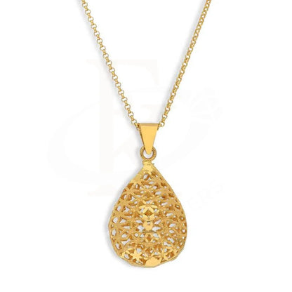 Gold Necklace (Chain With Pear Shaped Pendant) 21Kt - Fkjnkl21K2858 Necklaces