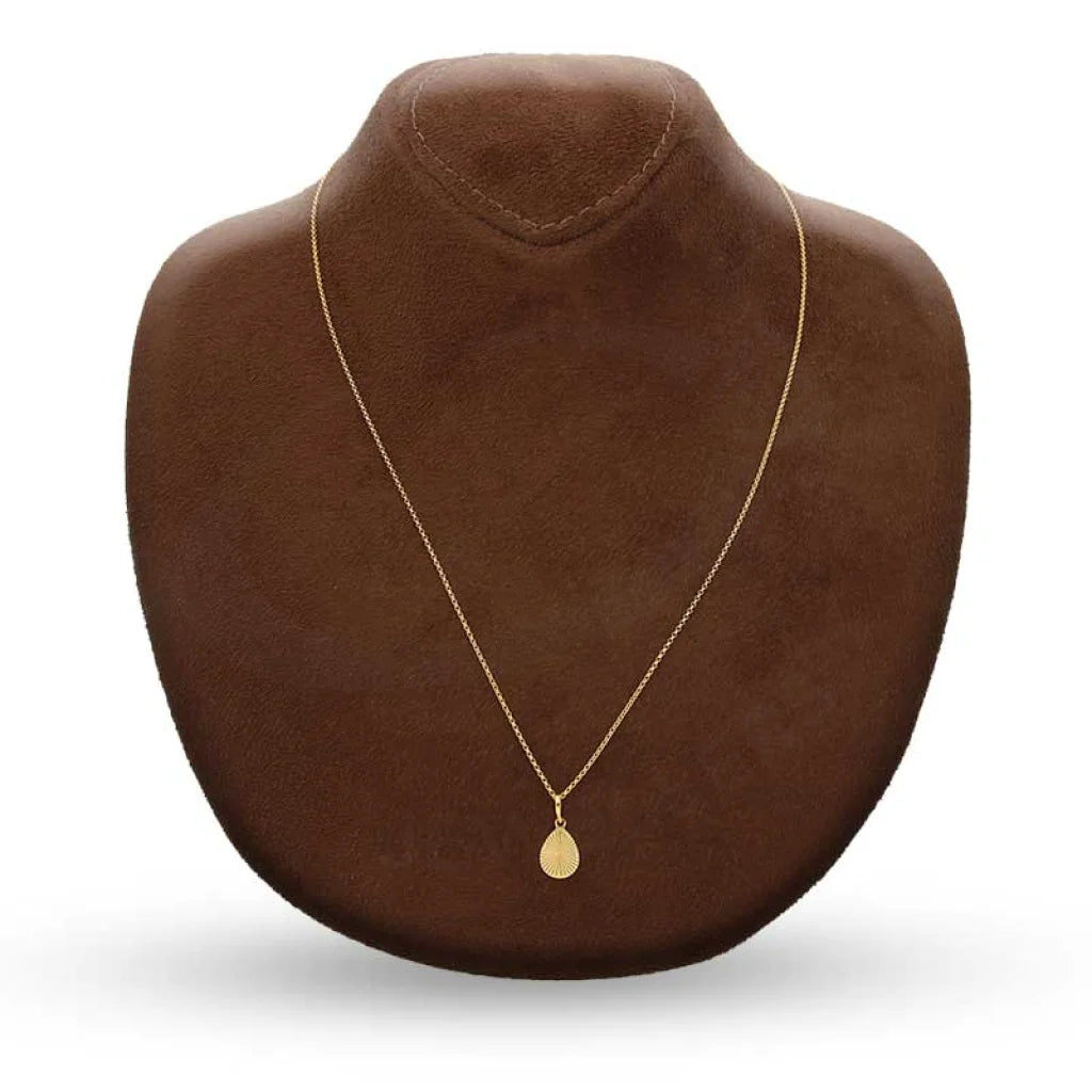 Gold Necklace (Chain With Pear Shaped Pendant) 21Kt - Fkjnkl21K3072 Necklaces