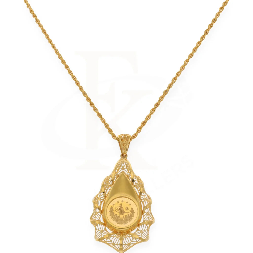 Gold Necklace (Chain With Pendant) 21Kt- Fkjnkl21K7686 Necklaces