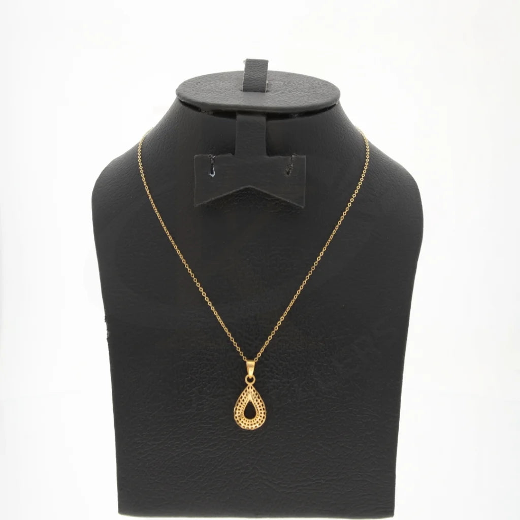 Gold Necklace (Chain With Pear Shaped Pendant) 21Kt - Fkjnkl21Km8042 Necklaces