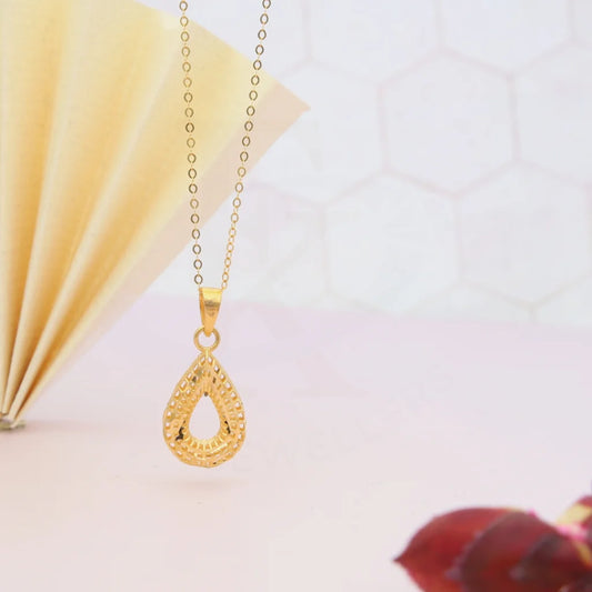 Gold Necklace (Chain With Pear Shaped Pendant) 21Kt - Fkjnkl21Km8042 Necklaces