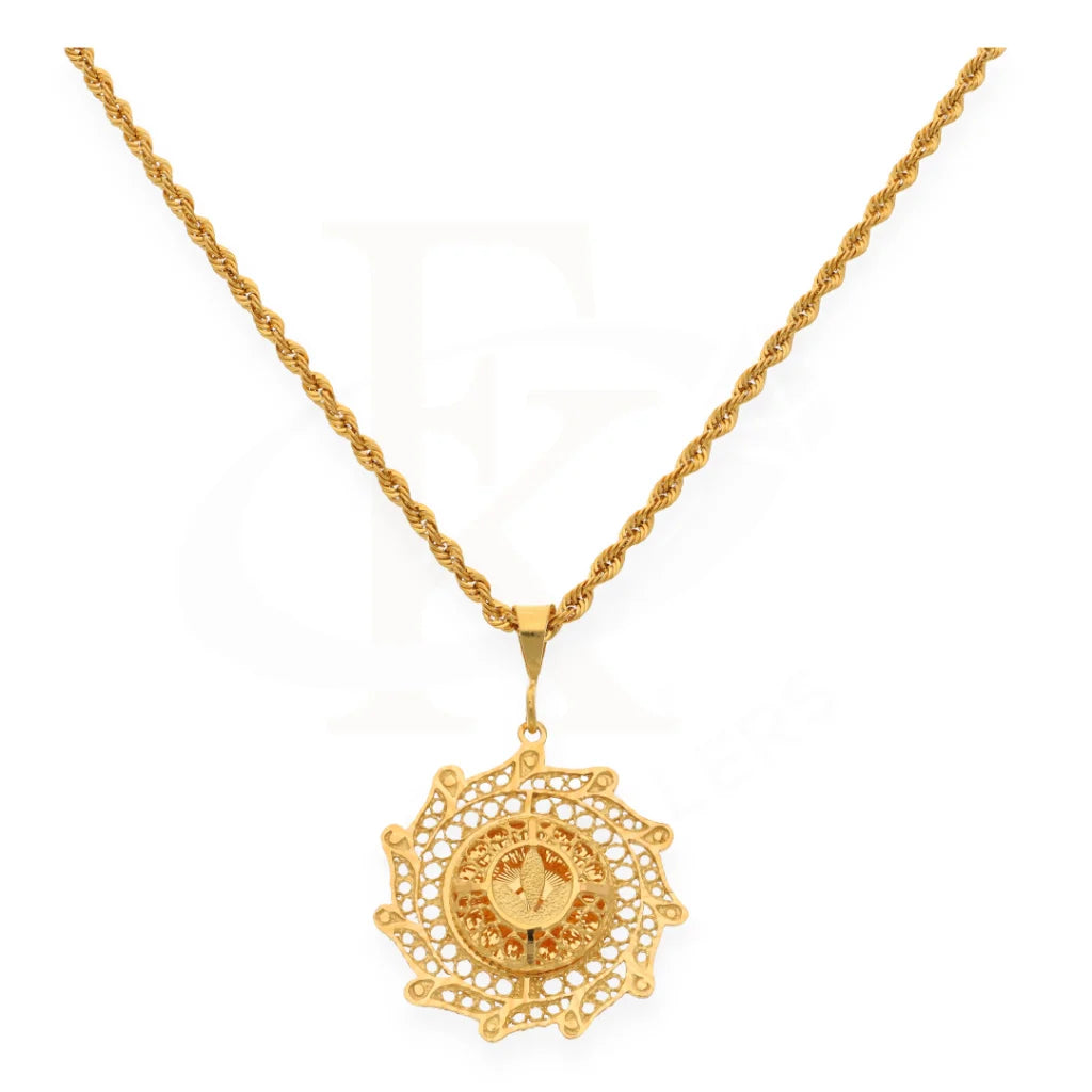 Gold Necklace (Chain With Pendant) 21Kt- Fkjnkl21K7634 Necklaces