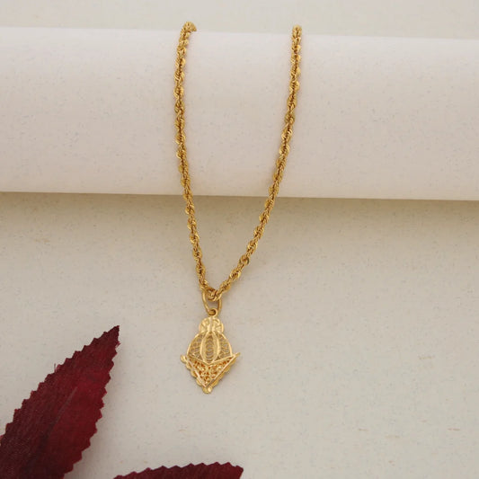 Gold Necklace (Chain With Pendant) 21Kt- Fkjnkl21K7645 Necklaces