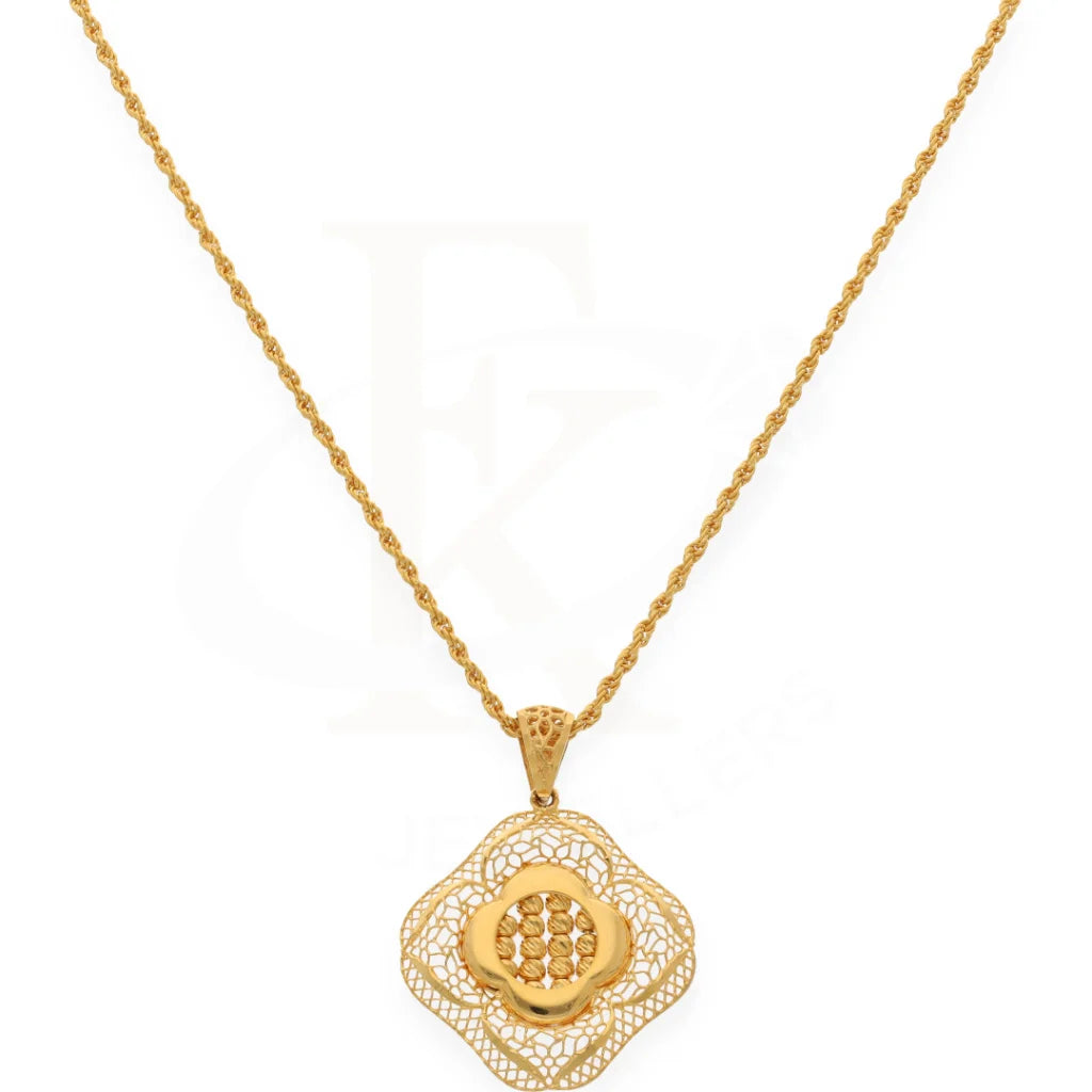 Gold Necklace (Chain With Pendant) 21Kt- Fkjnkl21K7646 Necklaces