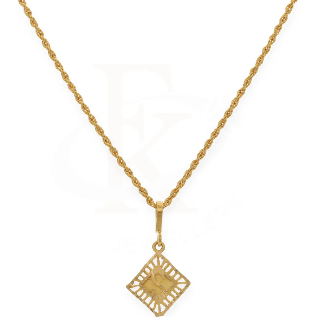 Gold Necklace (Chain With Pendant) 21Kt- Fkjnkl21K7648 Necklaces