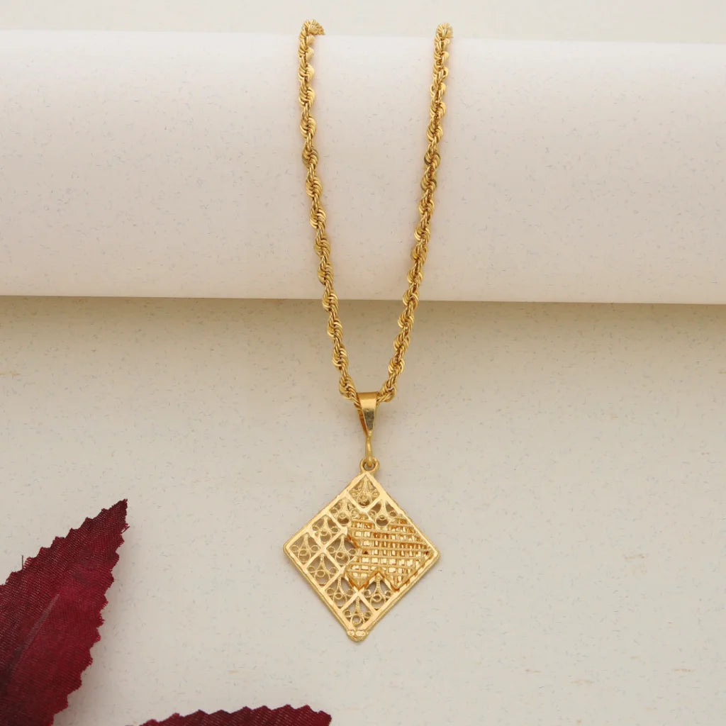 Gold Necklace (Chain With Pendant) 21Kt- Fkjnkl21K7650 Necklaces