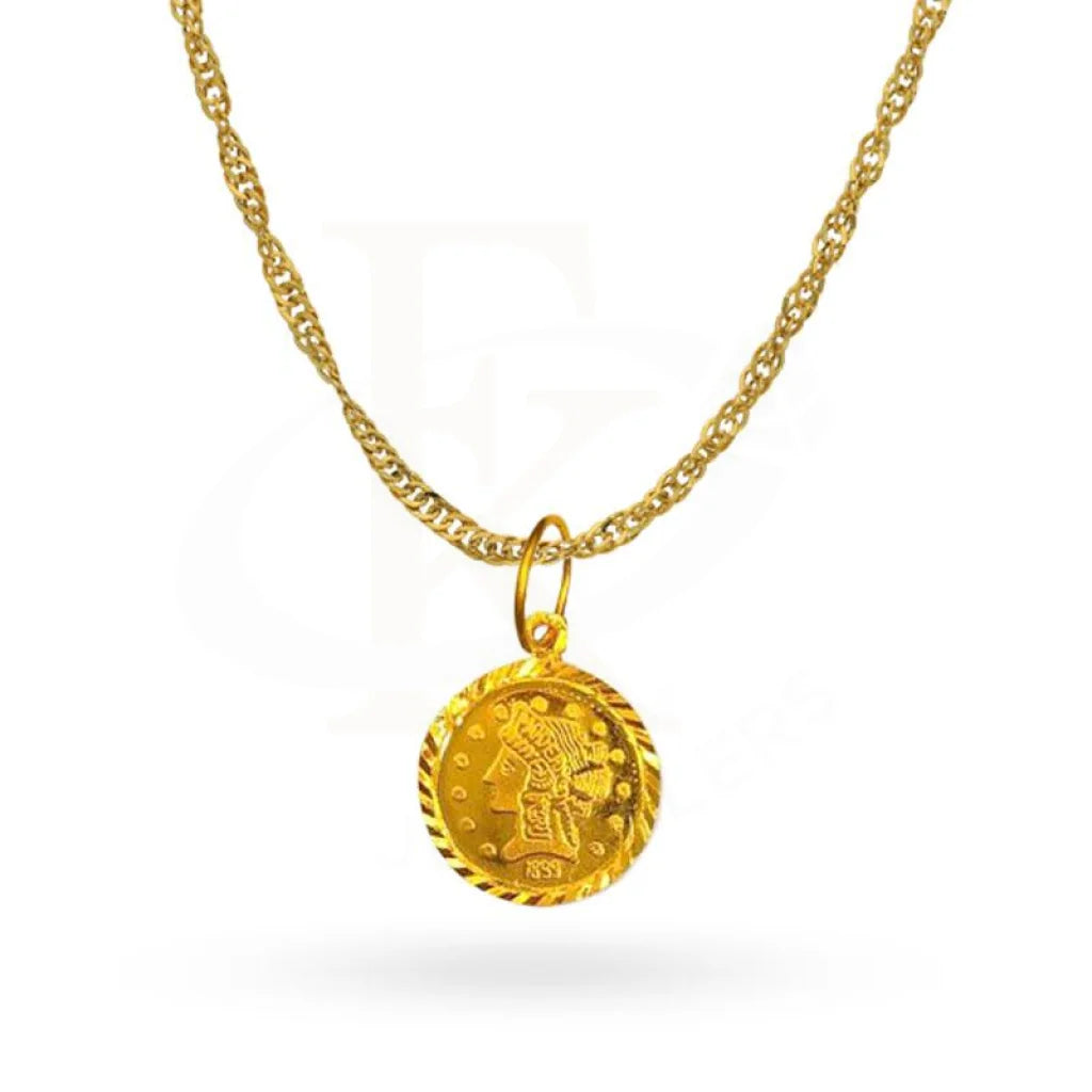 Gold Necklace (Chain With Pendant) 22Kt - Fkjnkl1531 Necklaces