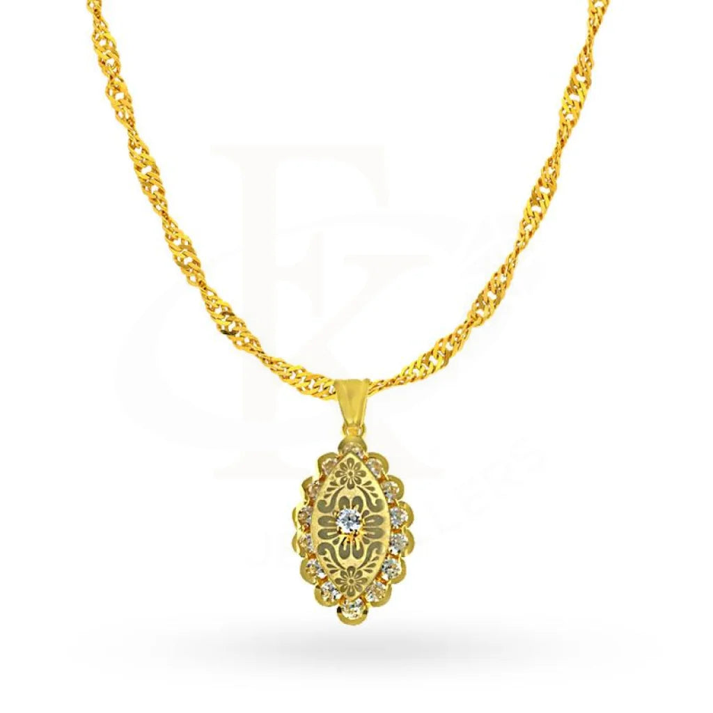 Gold Necklace (Chain With Pendant) 22Kt - Fkjnkl1676 Necklaces