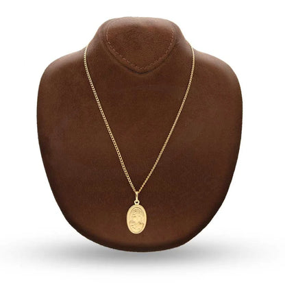 Gold Necklace (Chain With Queen Oval Shaped Pendant) 18Kt - Fkjnkl18K2991 Necklaces