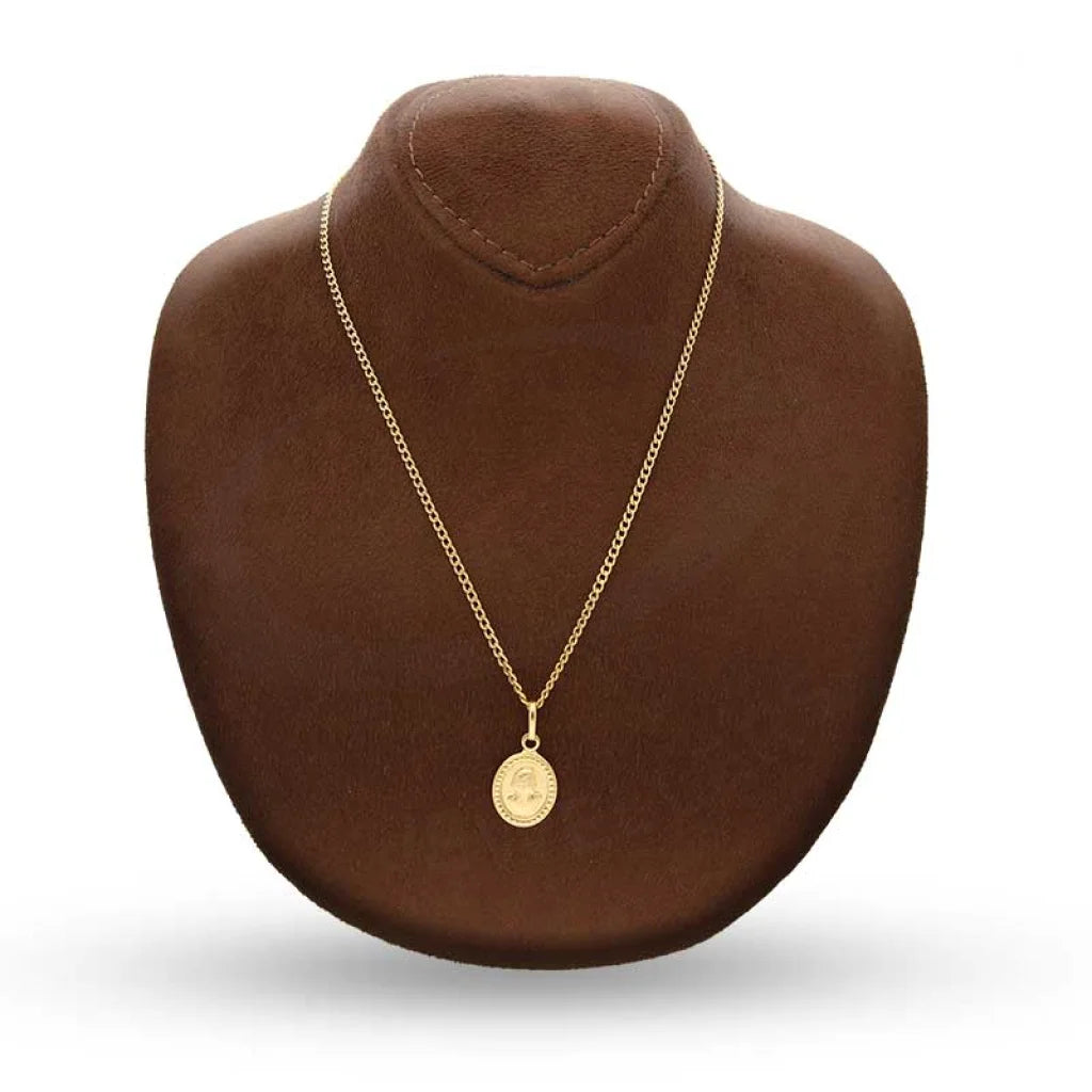 Gold Necklace (Chain With Queen Oval Shaped Pendant) 18Kt - Fkjnkl18K2993 Necklaces