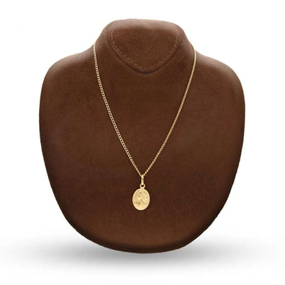 Gold Necklace (Chain With Queen Oval Shaped Pendant) 18Kt - Fkjnkl18K2995 Necklaces