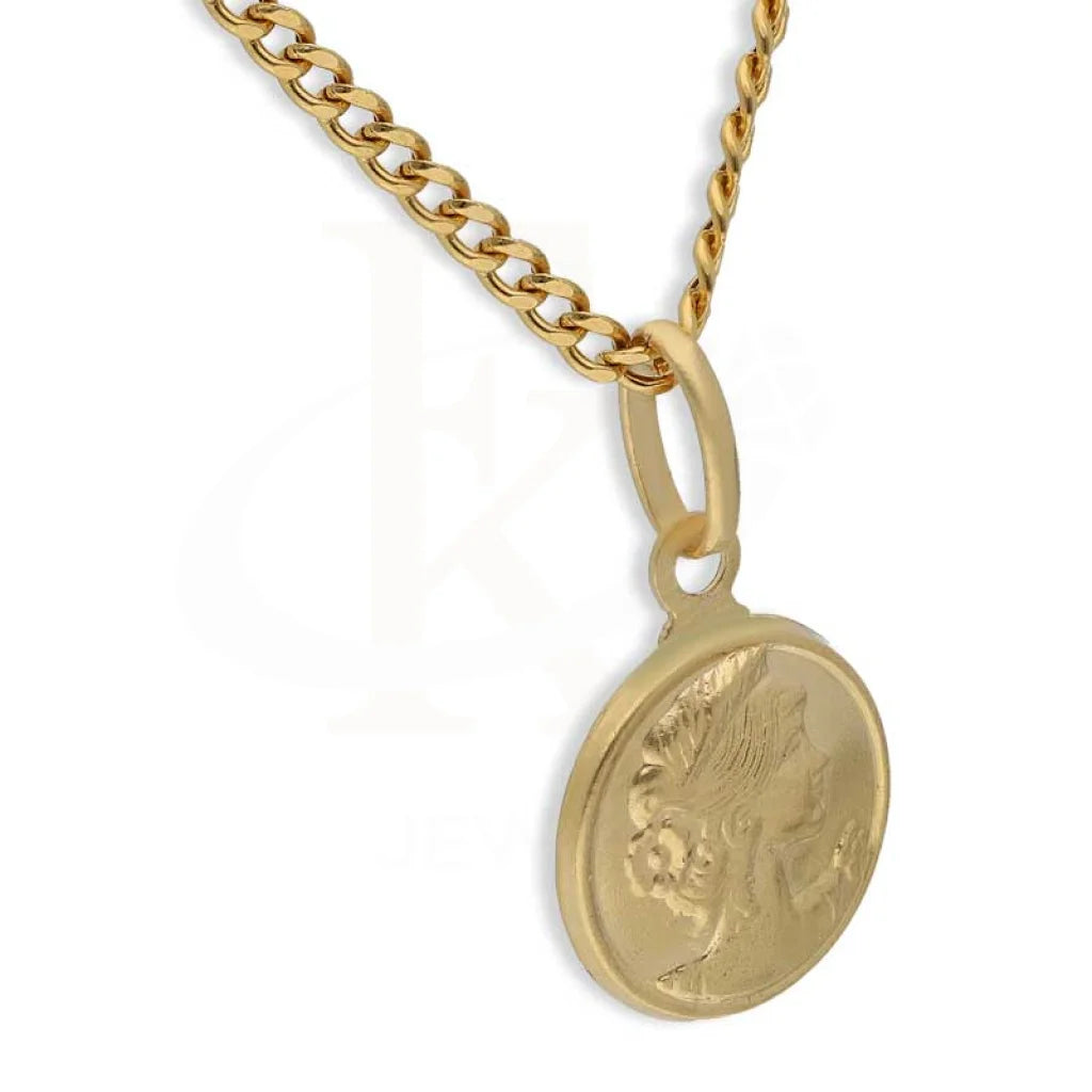 Gold Necklace (Chain With Queen Round Shaped Pendant) 18Kt - Fkjnkl18K2994 Necklaces