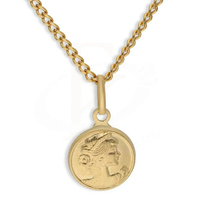 Gold Necklace (Chain With Queen Round Shaped Pendant) 18Kt - Fkjnkl18K2994 Necklaces