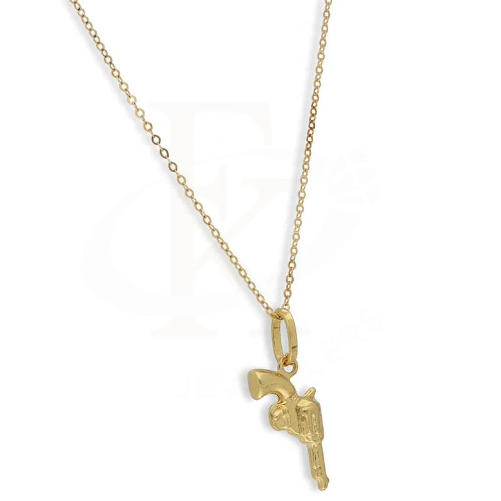 Gold Necklace (Chain With Revolver Gun Pendant) 18Kt - Fkjnkl18K3156 Necklaces