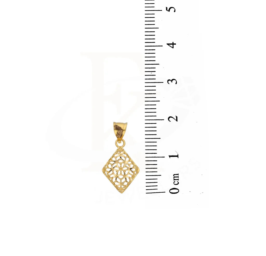 Gold Necklace (Chain With Rhombus Shaped Pendant) 21Kt - Fkjnkl21K3074 Necklaces