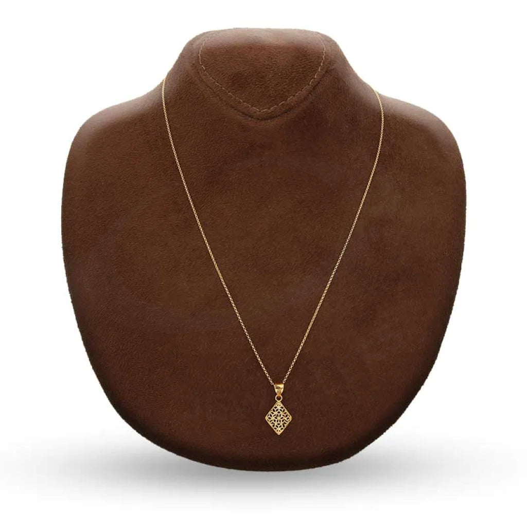 Gold Necklace (Chain With Rhombus Shaped Pendant) 21Kt - Fkjnkl21K3074 Necklaces