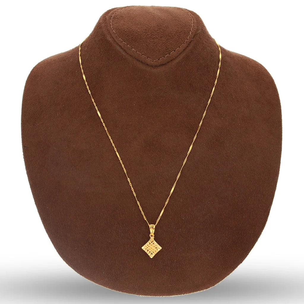 Gold Necklace (Chain With Rhombus Shaped Pendant) 22Kt - Fkjnkl22K5611 Necklaces