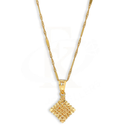 Gold Necklace (Chain With Rhombus Shaped Pendant) 22Kt - Fkjnkl22K5611 Necklaces