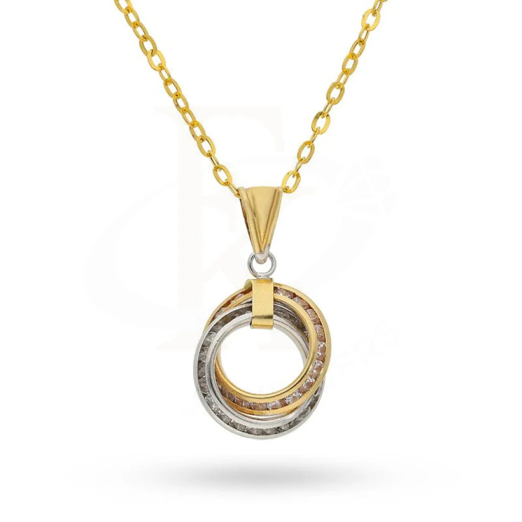 Gold Necklace (Chain With Rings Pendant) 18Kt - Fkjnkl18K2037 Necklaces