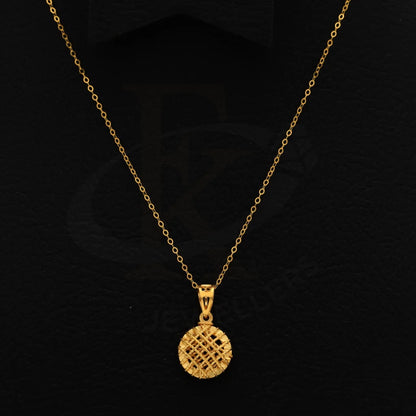 Gold Necklace (Chain With Round Pendant) 21Kt - Fkjnkl21Km8666 Necklaces