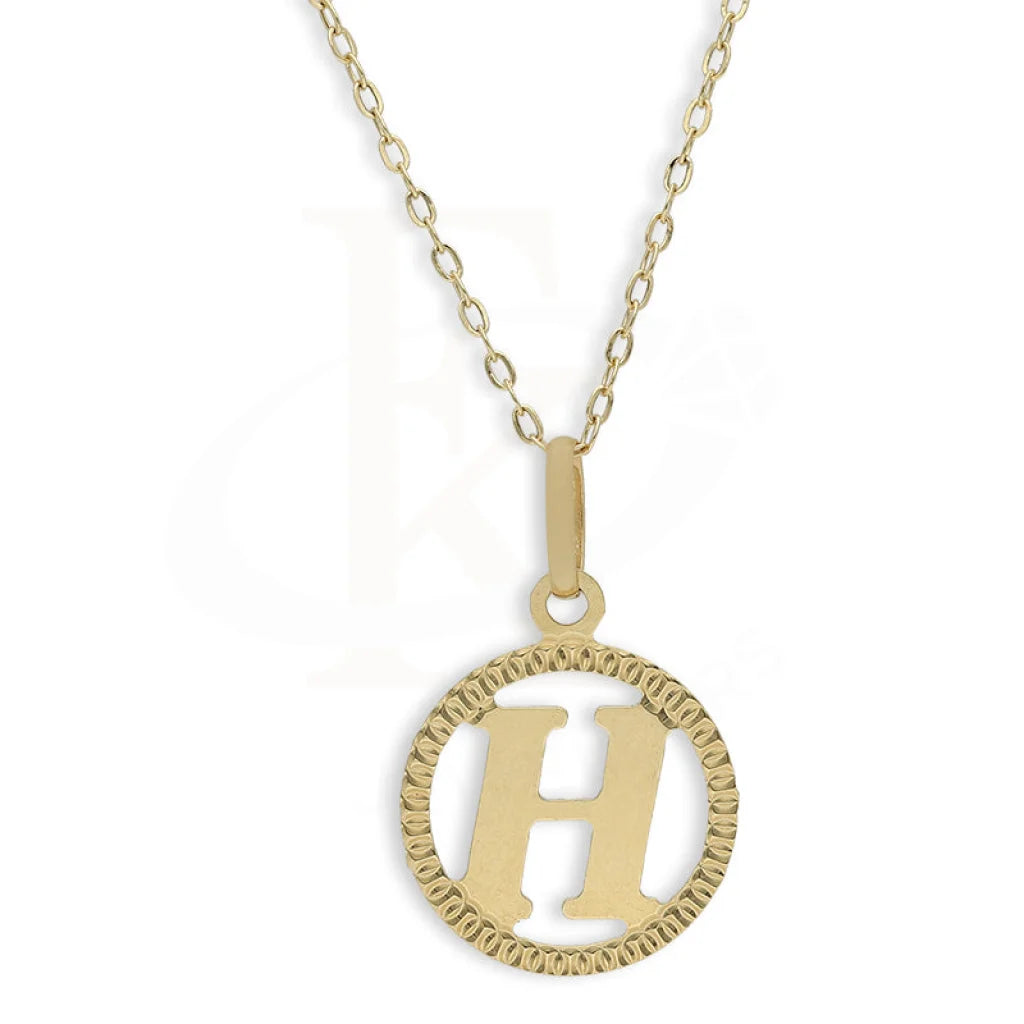 Gold Necklace (Chain With Round Shaped Alphabet Pendant) 18Kt - Fkjnkl18K5243 H / 1.770 Gram