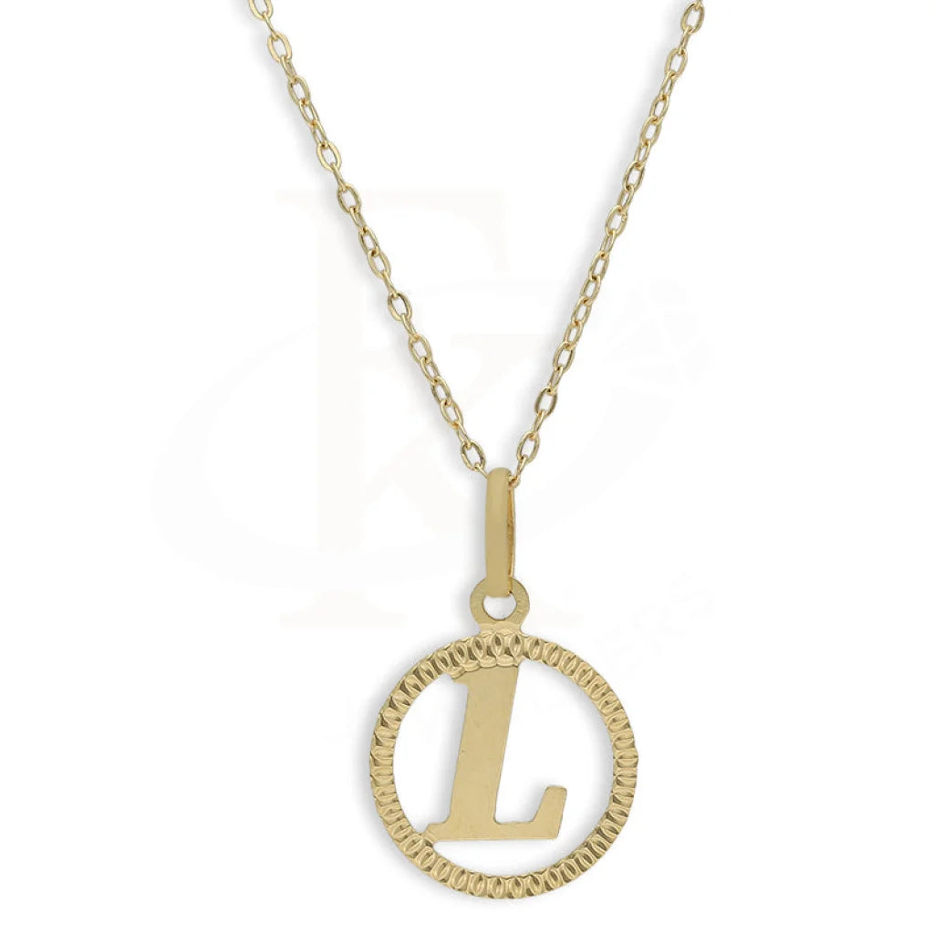 Gold Necklace (Chain With Round Shaped Alphabet Pendant) 18Kt - Fkjnkl18K5243 L / 1.550 Gram