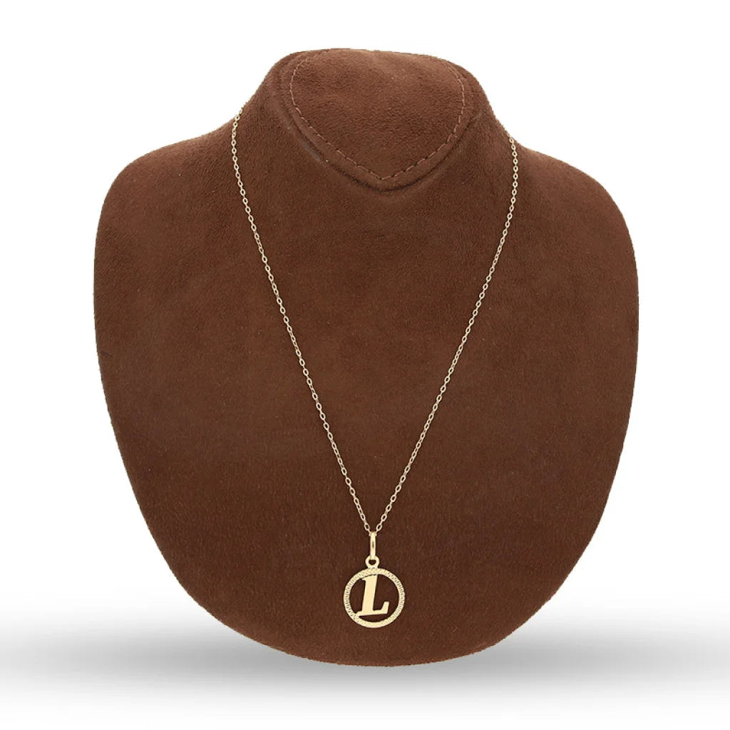 Gold Necklace (Chain With Round Shaped Alphabet Pendant) 18Kt - Fkjnkl18K5243 Necklaces