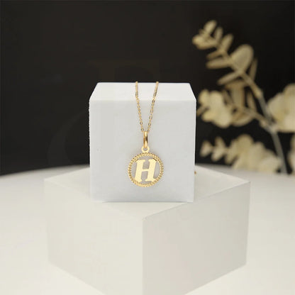 Gold Necklace (Chain With Round Shaped Alphabet Pendant) 18Kt - Fkjnkl18K5243 Necklaces