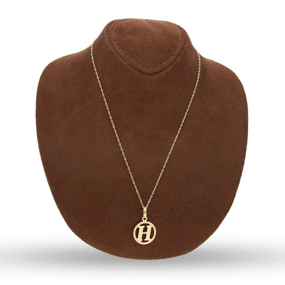 Gold Necklace (Chain With Round Shaped Alphabet Pendant) 18Kt - Fkjnkl18K5243 Necklaces