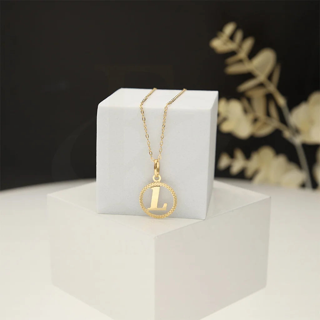 Gold Necklace (Chain With Round Shaped Alphabet Pendant) 18Kt - Fkjnkl18K5243 Necklaces