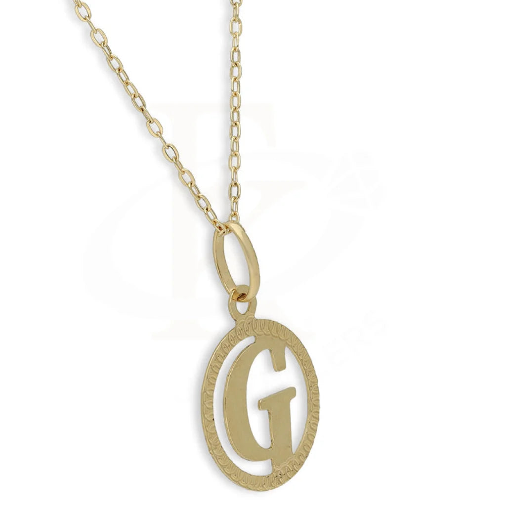 Gold Necklace (Chain With Round Shaped Alphabet Pendant) 18Kt - Fkjnkl18K5243 Necklaces