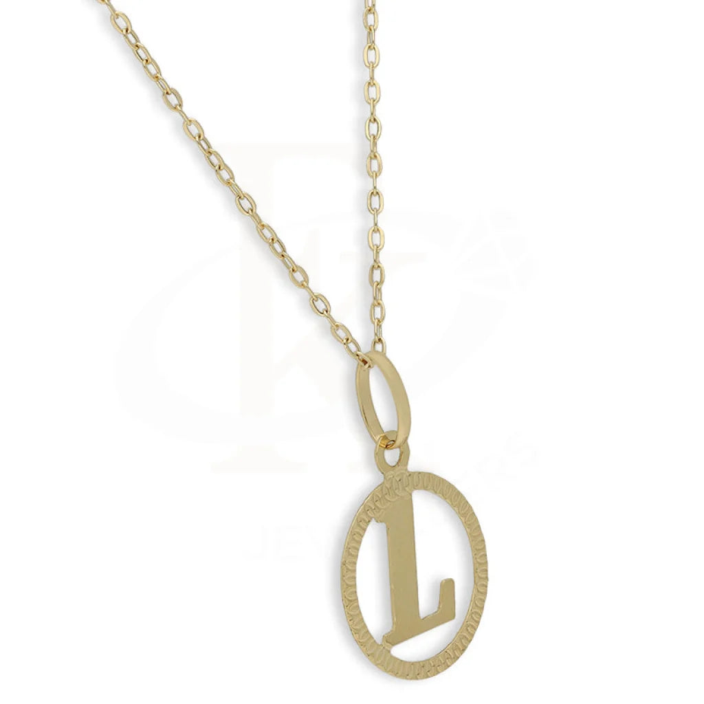 Gold Necklace (Chain With Round Shaped Alphabet Pendant) 18Kt - Fkjnkl18K5243 Necklaces