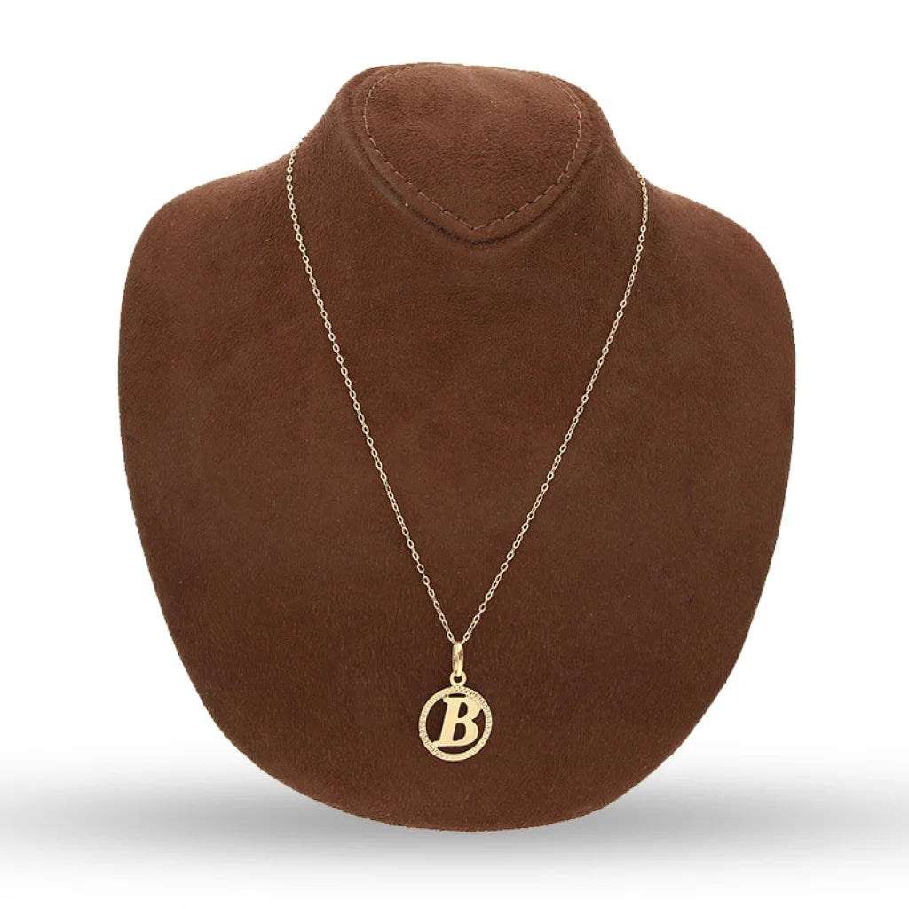 Gold Necklace (Chain With Round Shaped Alphabet Pendant) 18Kt - Fkjnkl18K5243 Necklaces