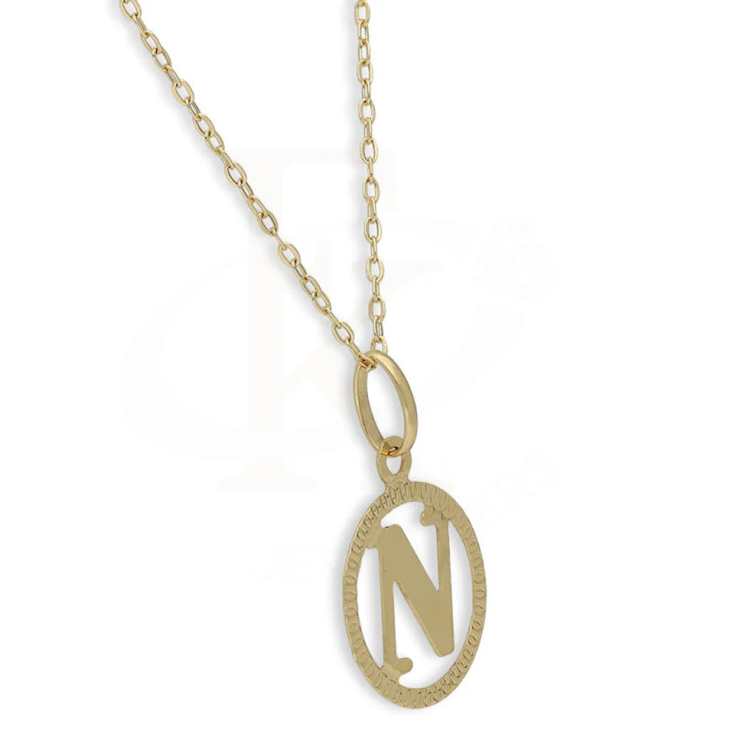 Gold Necklace (Chain With Round Shaped Alphabet Pendant) 18Kt - Fkjnkl18K5243 Necklaces