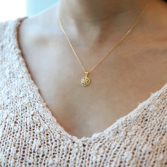 Gold Necklace (Chain With Round Shaped Hollow Pendant) 21Kt - Fkjnkl21Km7946 Necklaces