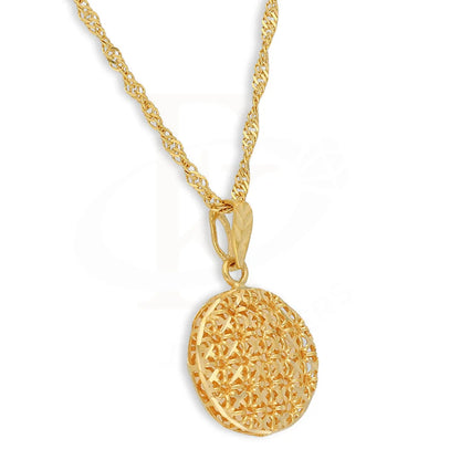 Gold Necklace (Chain With Round Shaped Pendant) 21Kt - Fkjnkl21K5126 Necklaces