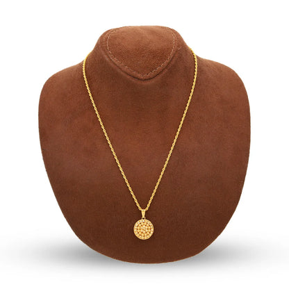 Gold Necklace (Chain With Round Shaped Pendant) 21Kt - Fkjnkl21K5127 Necklaces