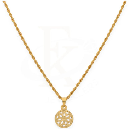 Gold Necklace (Chain With Round Shaped Pendant) 21Kt- Fkjnkl21K7593 Necklaces