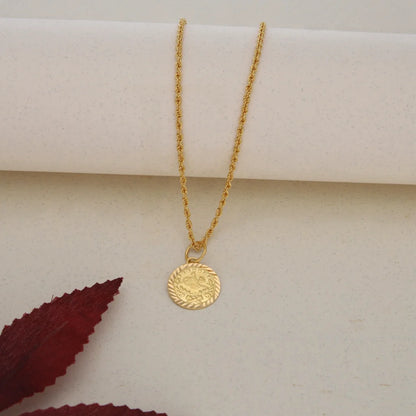 Gold Necklace (Chain With Round Shaped Pendant) 21Kt- Fkjnkl21K7700 Necklaces