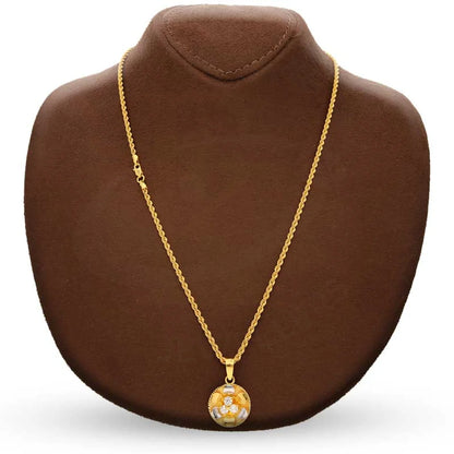 Gold Necklace (Chain With Round Shaped Pendant) 22Kt - Fkjnkl22K2750 Necklaces