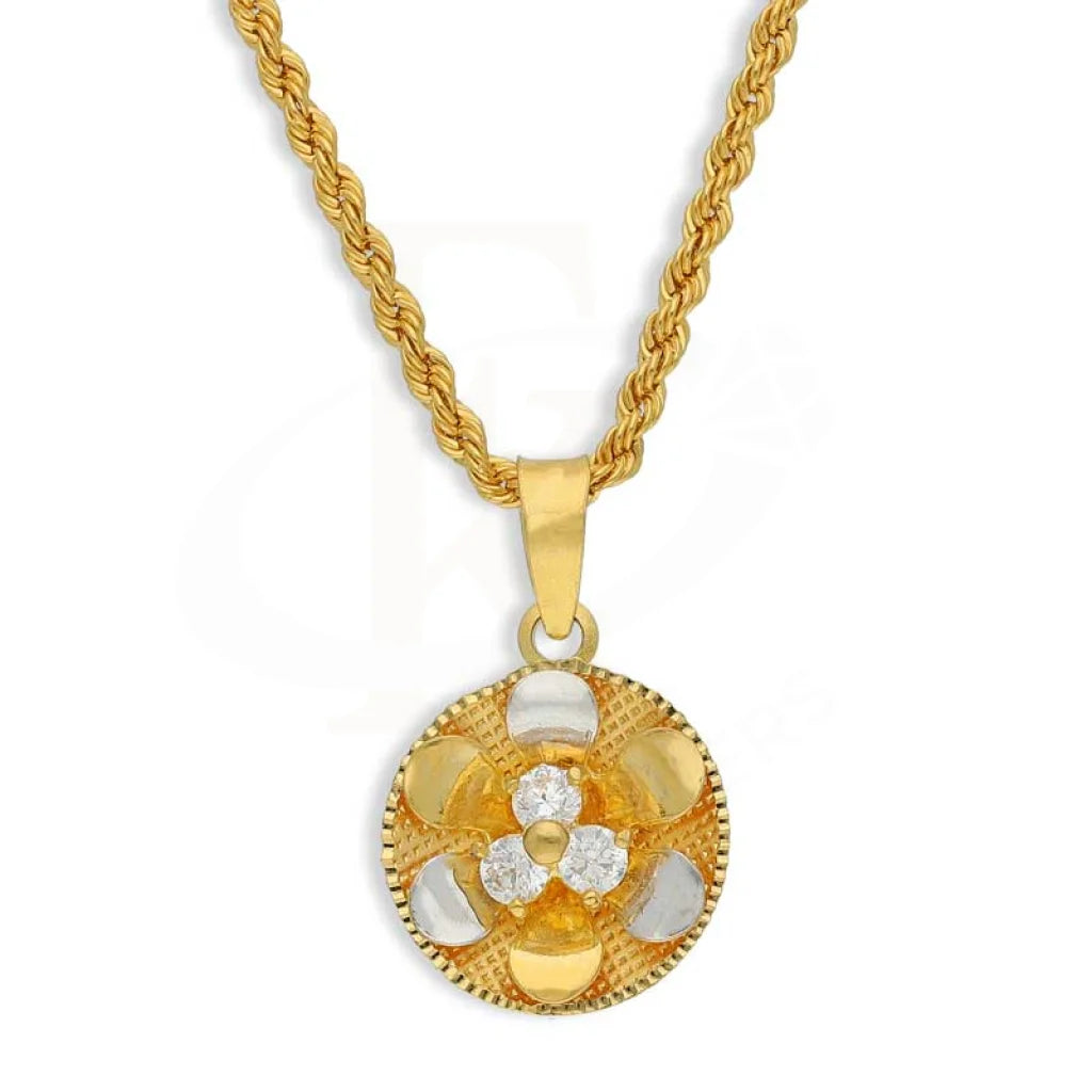 Gold Necklace (Chain With Round Shaped Pendant) 22Kt - Fkjnkl22K2750 Necklaces