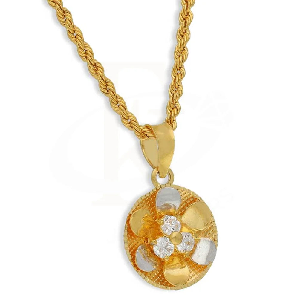 Gold Necklace (Chain With Round Shaped Pendant) 22Kt - Fkjnkl22K2750 Necklaces