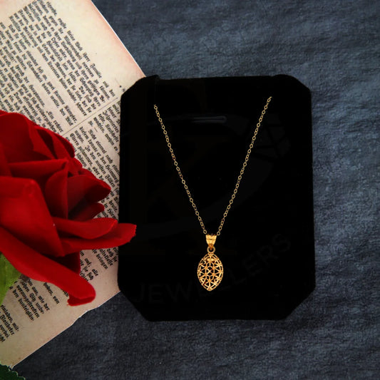 Gold Necklace (Chain With Sagatear Drop Pendant) 21Kt - Fkjnkl21Km8395 Necklaces