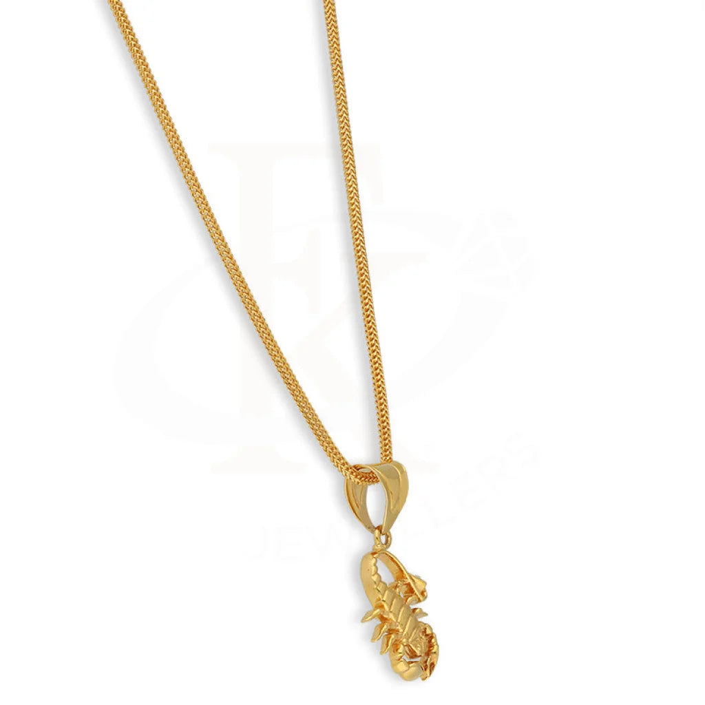 Gold Necklace (Chain With Scorpio Pendant) 22Kt - Fkjnkl22K5618 Necklaces