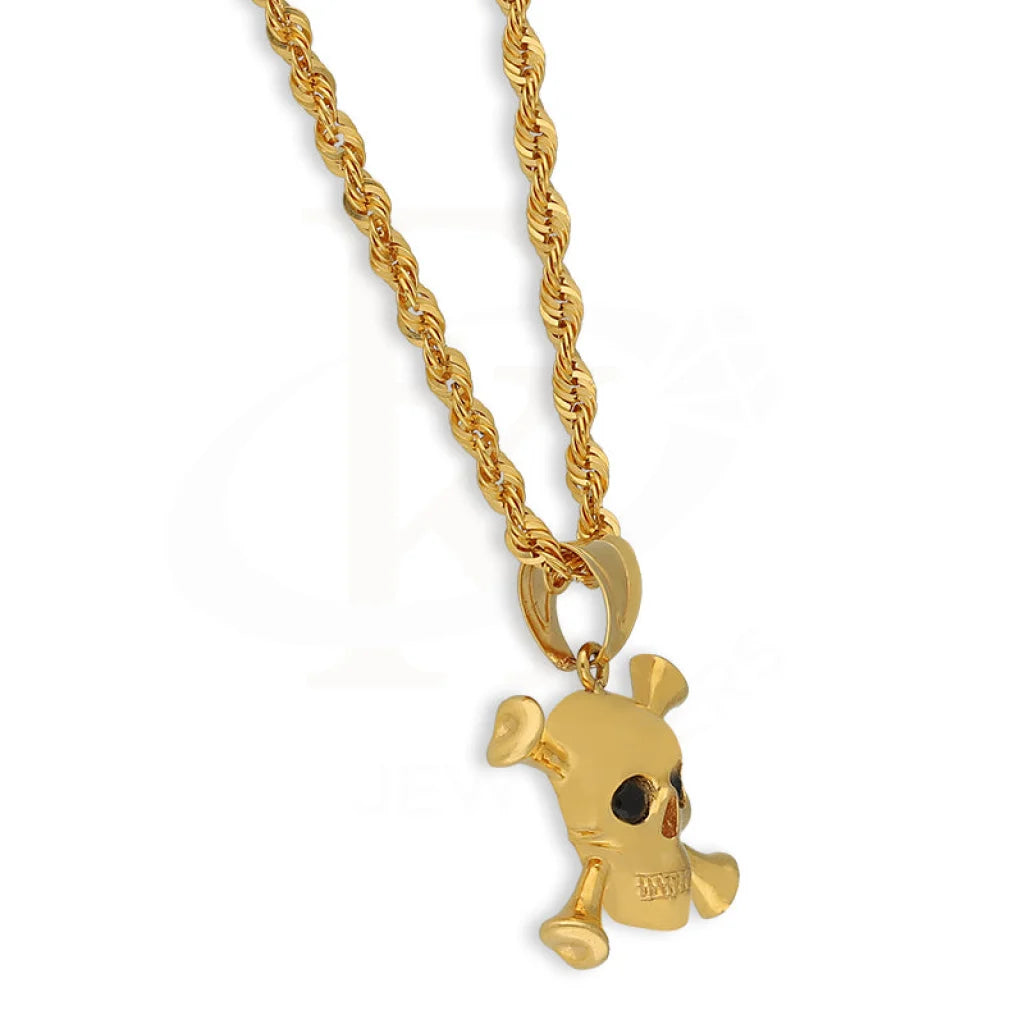 Gold Necklace (Chain With Skull & Cross Bones Pendant) 22Kt - Fkjnkl22K5623 Necklaces