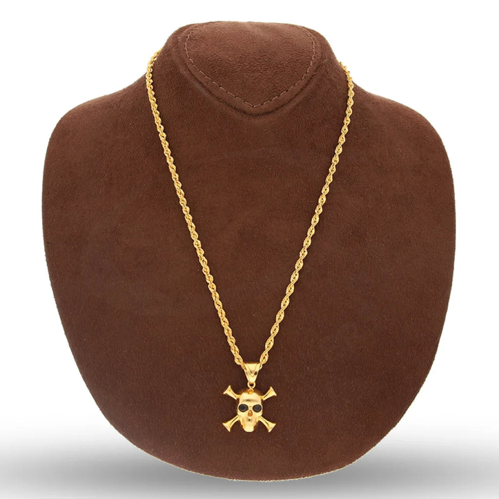 Gold Necklace (Chain With Skull & Cross Bones Pendant) 22Kt - Fkjnkl22K5623 Necklaces